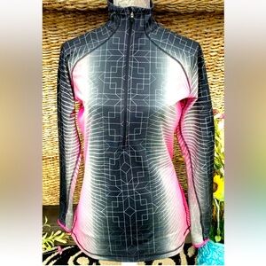 Nike Pro Elite Half Zip Pullover Top Jacket Womens Sz Large Hyperwarm Run